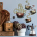 4 Pieces Metal Coffee Cup Wall Decor Bar Cafe Themed Art Decoration.