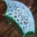 Mint Lace w/ Green Beads Tassel Fringer Parasol