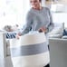 3pc EXTRA Large Blanket Basket for Nursery or Living Room - Woven Cotton Rope La