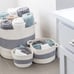 3pc EXTRA Large Blanket Basket for Nursery or Living Room - Woven Cotton Rope La