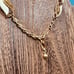 Trifari Cream White Enamel Necklace Vintage Collar Choker Twisted Gold Tone 18