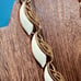 Trifari Cream White Enamel Necklace Vintage Collar Choker Twisted Gold Tone 18