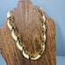 Trifari Cream White Enamel Necklace Vintage Collar Choker Twisted Gold Tone 18