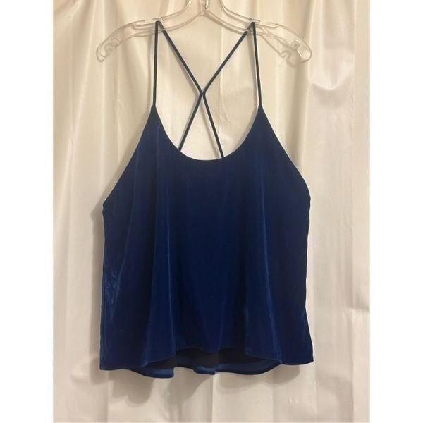 NWT - Zara XLarge Velvet Camisole - Ink Blue