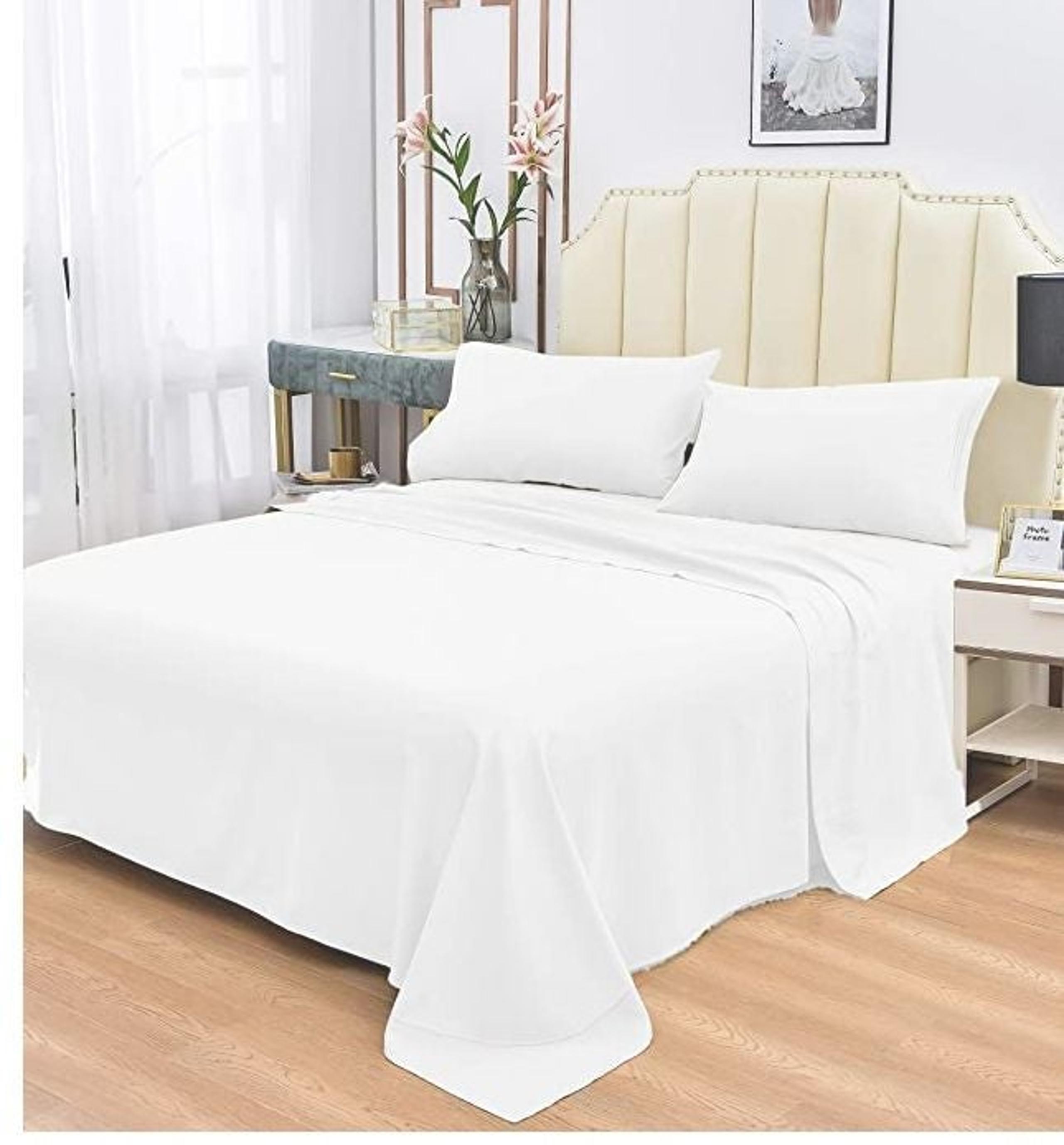 KING & WHITE BAMBOO BED SHEET SET