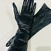 Vintage Parisian Women’s 1940’s Elbow Length Gloves Size 6 Black Kidskin France