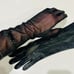 Vintage Parisian Women’s 1940’s Elbow Length Gloves Size 6 Black Kidskin France