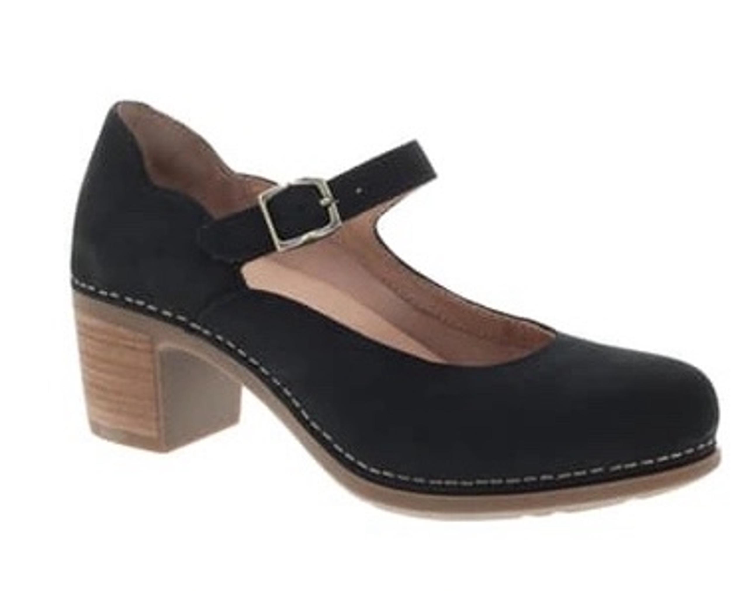 DANSKO HARLO MARY JANE PUMP IN BLACK NUBUCK LEATHER