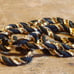 Vintage Rare Napier Gold & Black long chain necklace