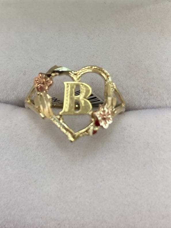 10K Real Gold Ring Initial B