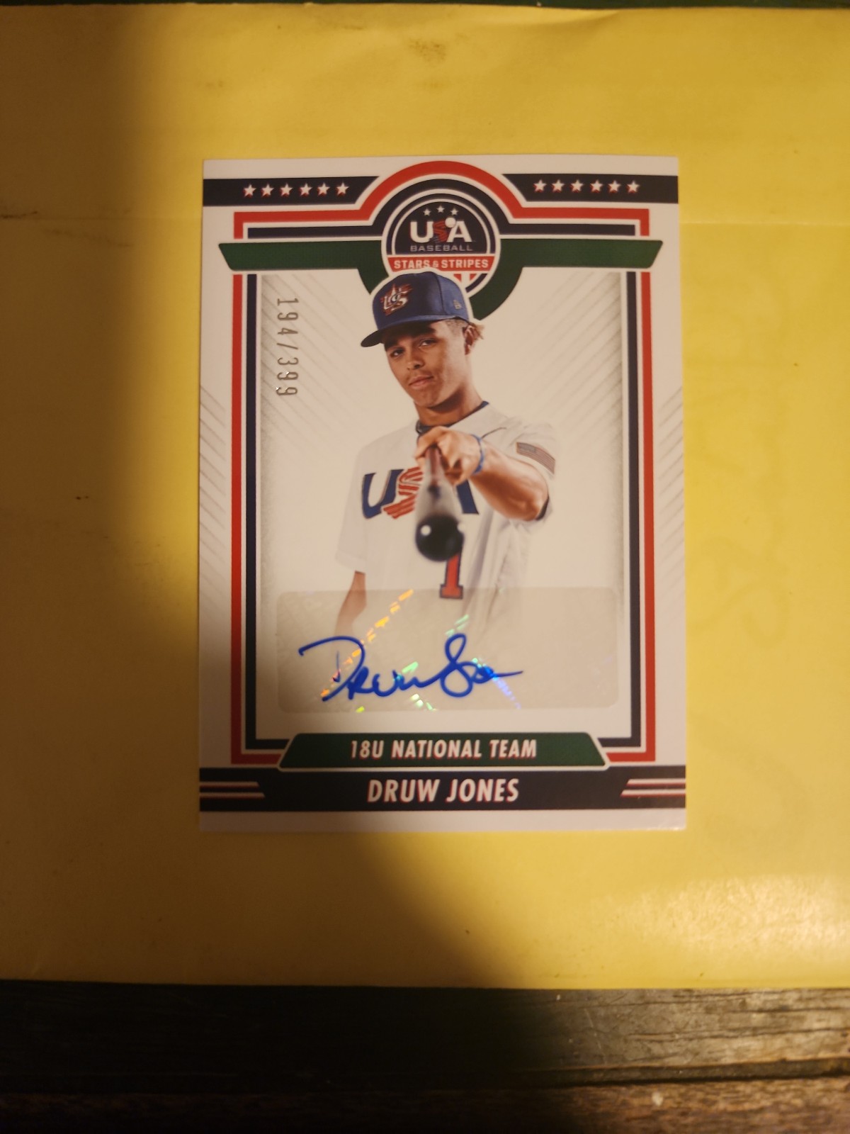 22 usa baseball druw jones auto