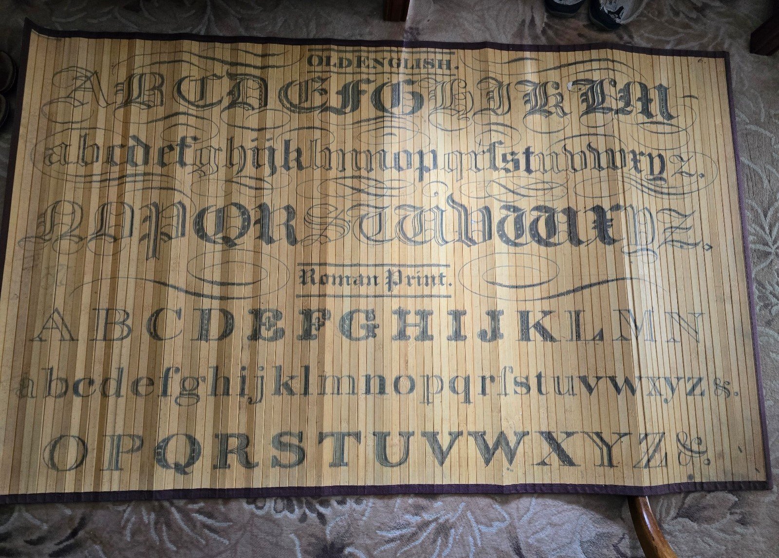 Bamboo typography rug