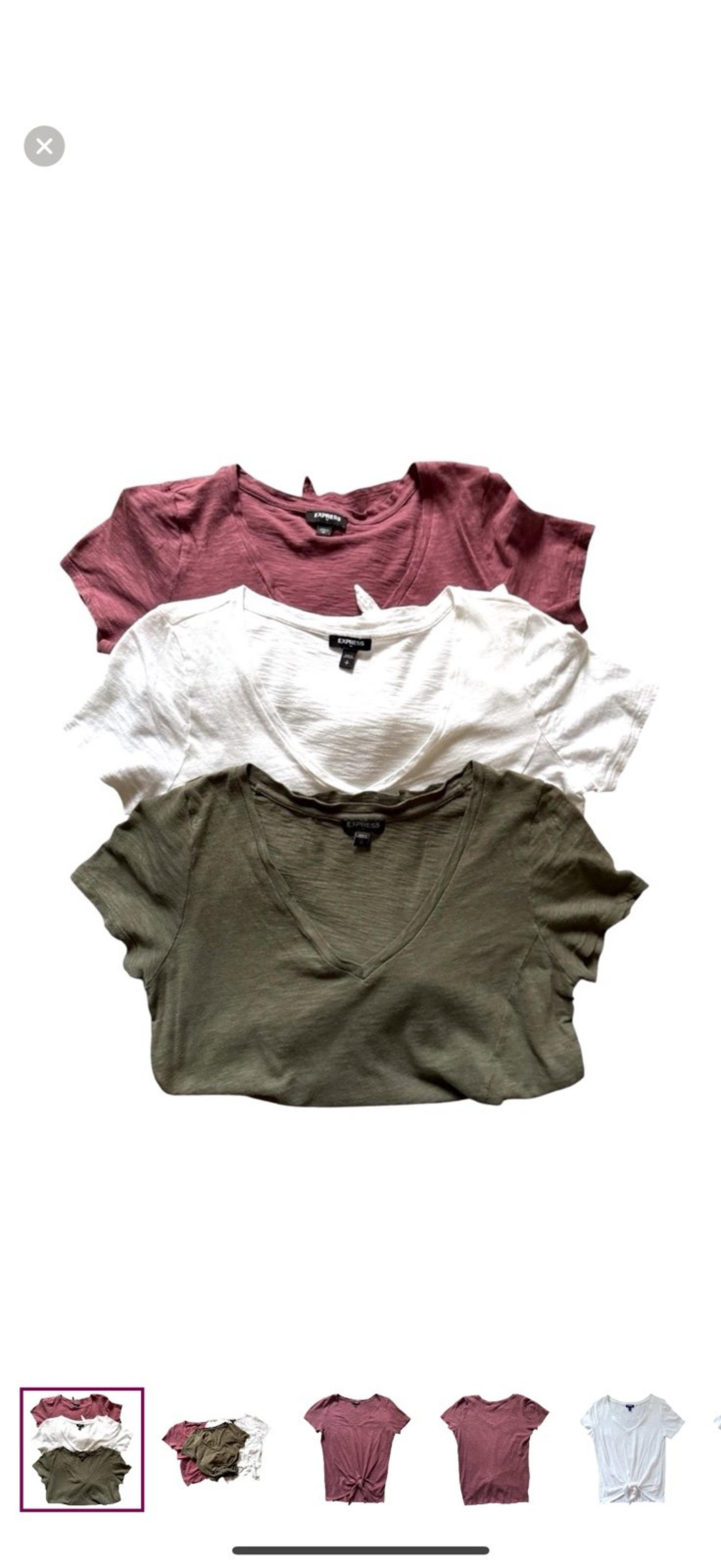 Express V-neck Front Tie Essential T-Shirts Lot of 3 Women’s Size: Small