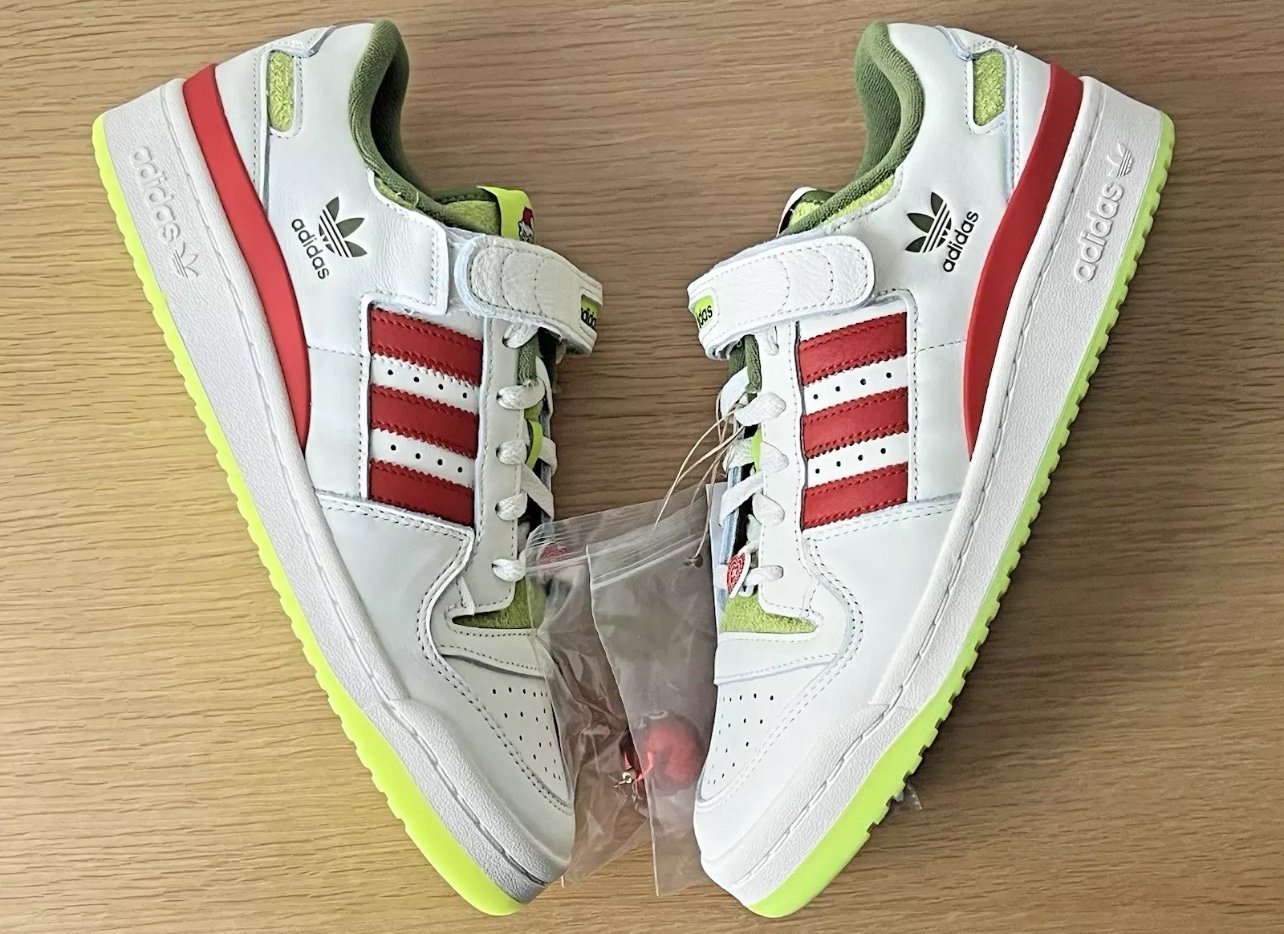 Adidas Adidas Forum Low x Dr. Seuss The Grinch Men's 9 White Red Solar Slime