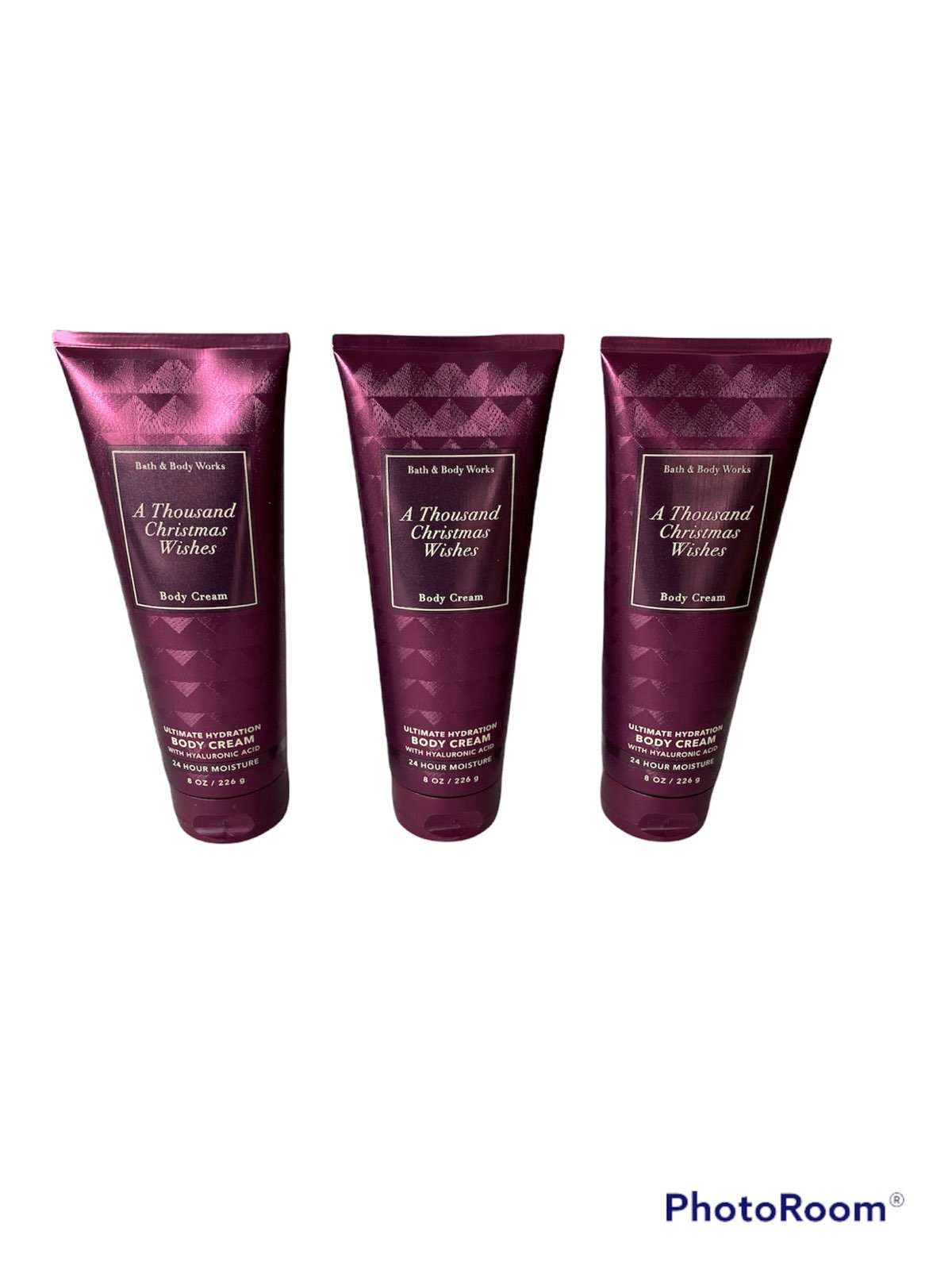 Bath & Body Works A Thousand Christmas Wishes Body Cream w/Hyaluronic Acid x3