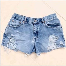 Vintage HighRise Distressed Denim Shorts