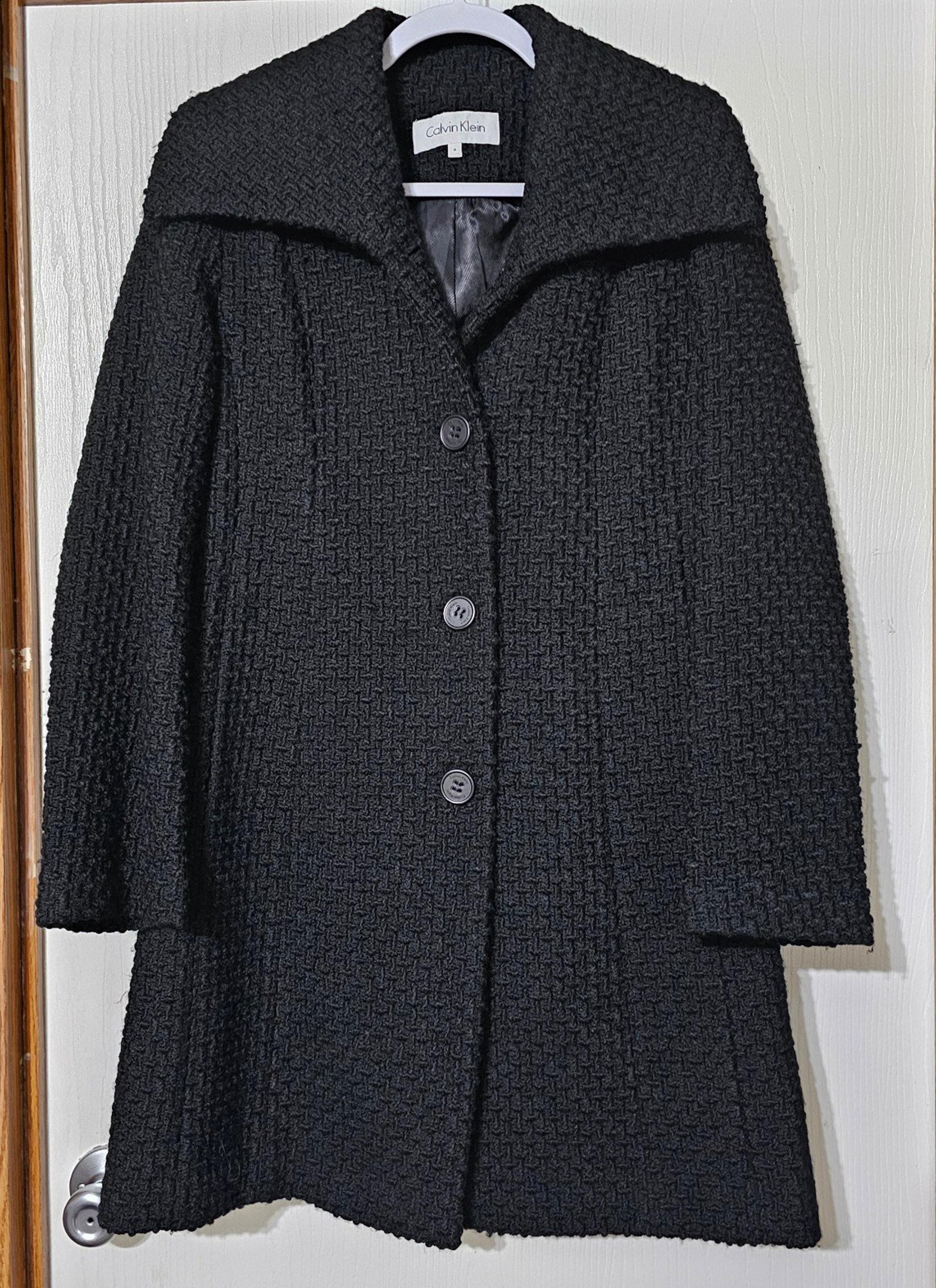 Calvin Klein Wool Blend Double Breasted Pea Coat Women’s Size 6