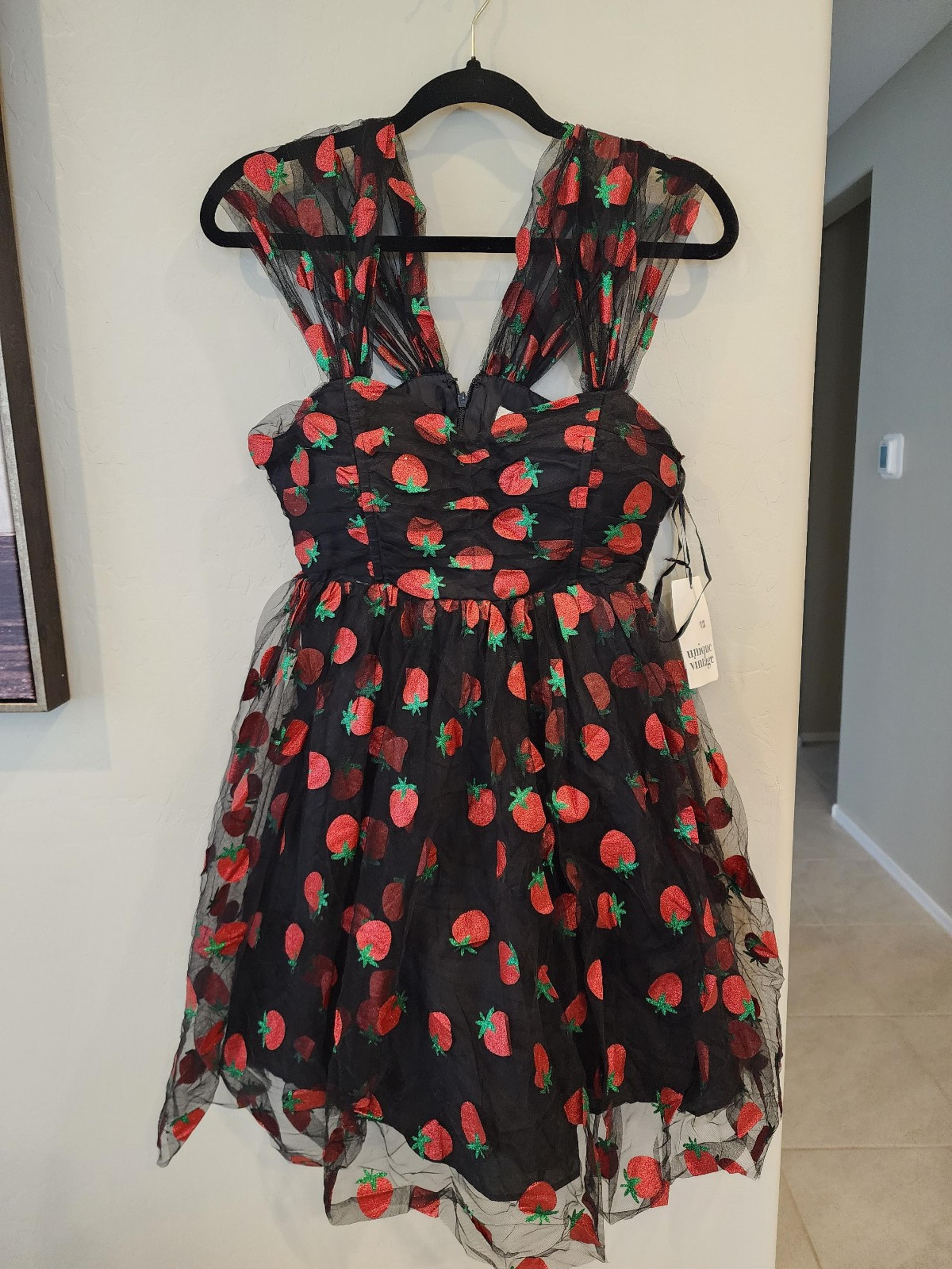 Unique Vintage Strawberry Dress Size M