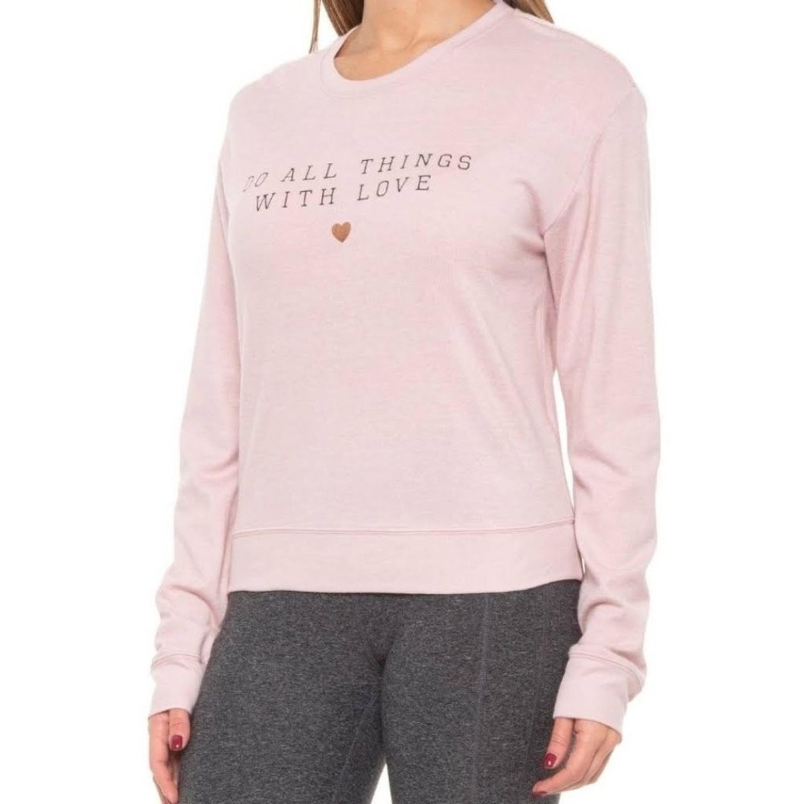 Spiritual Gangster Savasana Love Crewneck Sweater Rose Quartz Pink Sz XS