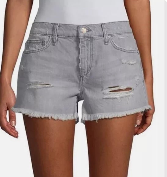 JOE'S Gabrielle Cut Off Denim Jean Shorts Frayed Distressed Grey 138 NWOT Sz 27