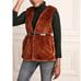 *NWT* Stella & Dot Faux Fur Vest in Brown Size Med