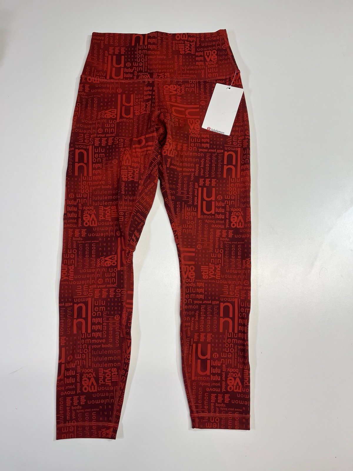 NWT Lululemon Wunder Train High Rise Tight *Contour Fit Ombre Red Multi Size 8