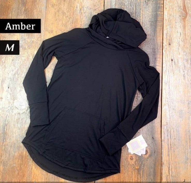 Lularoe Amber Hoodie Med Black New