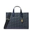 MICHAEL KORS Gigi logo coated canvas large tote grab crossbody bag- Admiral blue