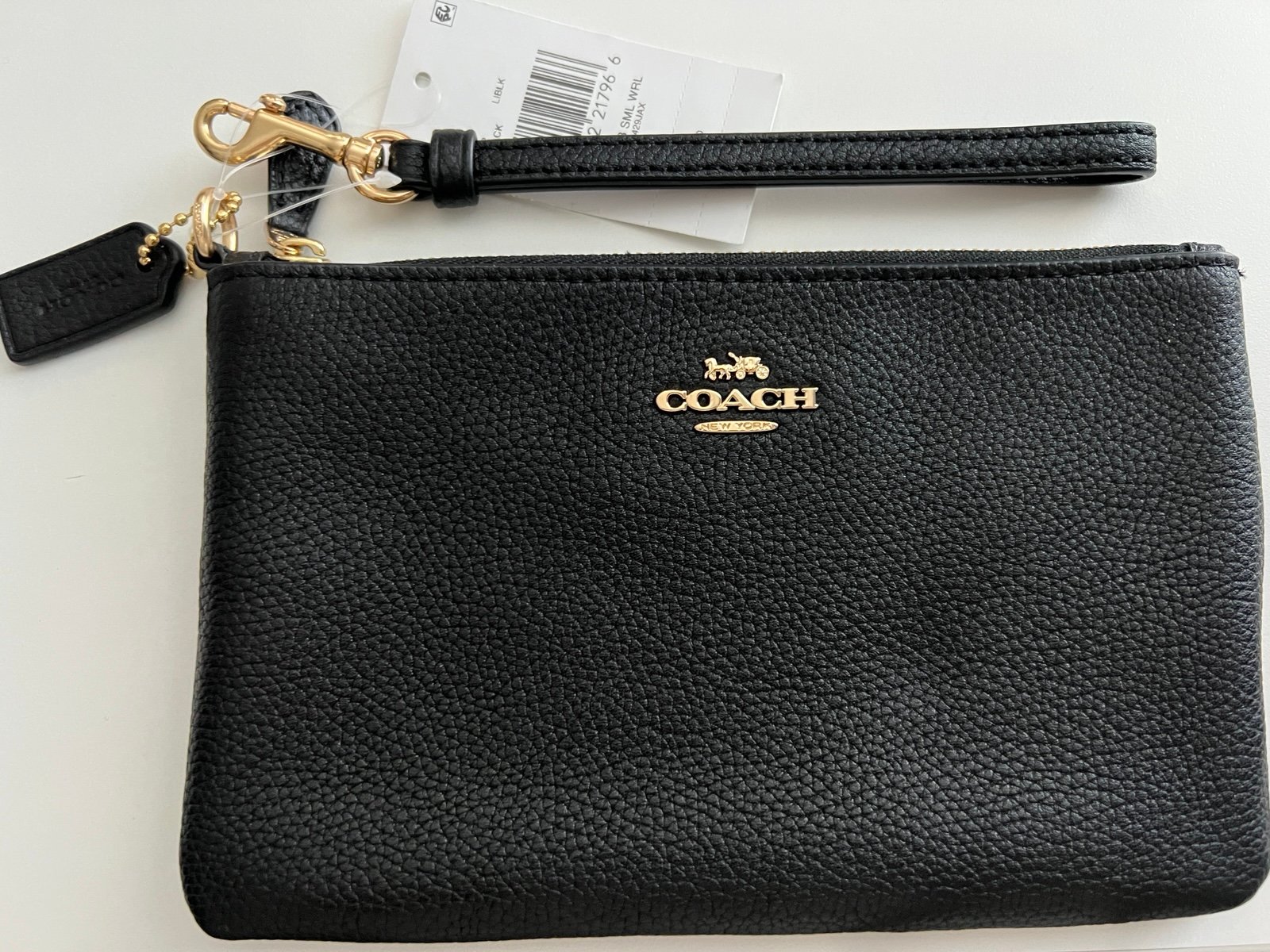 Coach Polished Pebble Leather Wristlet