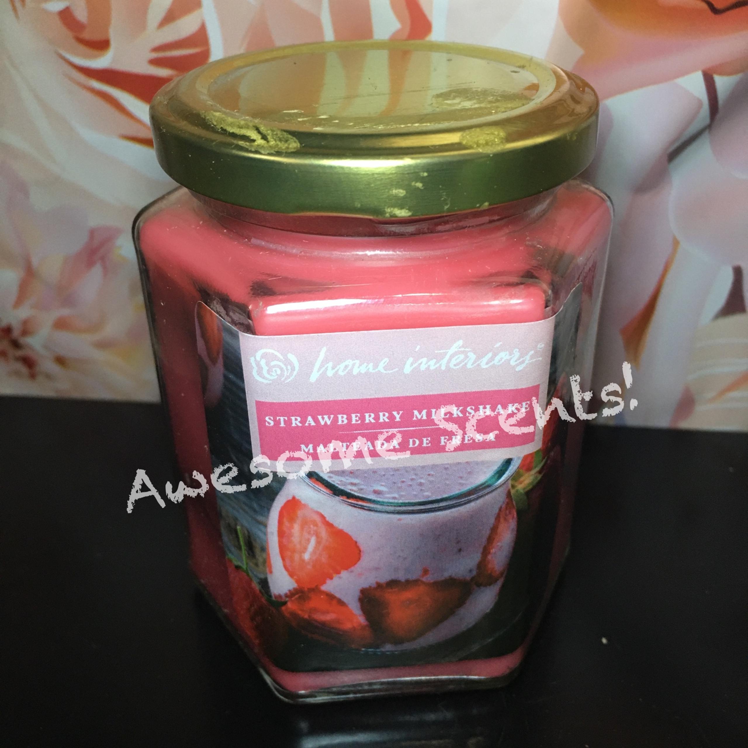 Home interiors strawberry milkshake scent candle