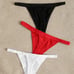 New Women's 3 Piece Assorted Naughty Graphic Thong Panties 4 Sizes 3 Colors.