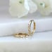 14K Yellow Gold CZ Diamond Huggie Hoop Earrings, NWT