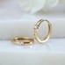 14K Yellow Gold CZ Diamond Huggie Hoop Earrings, NWT