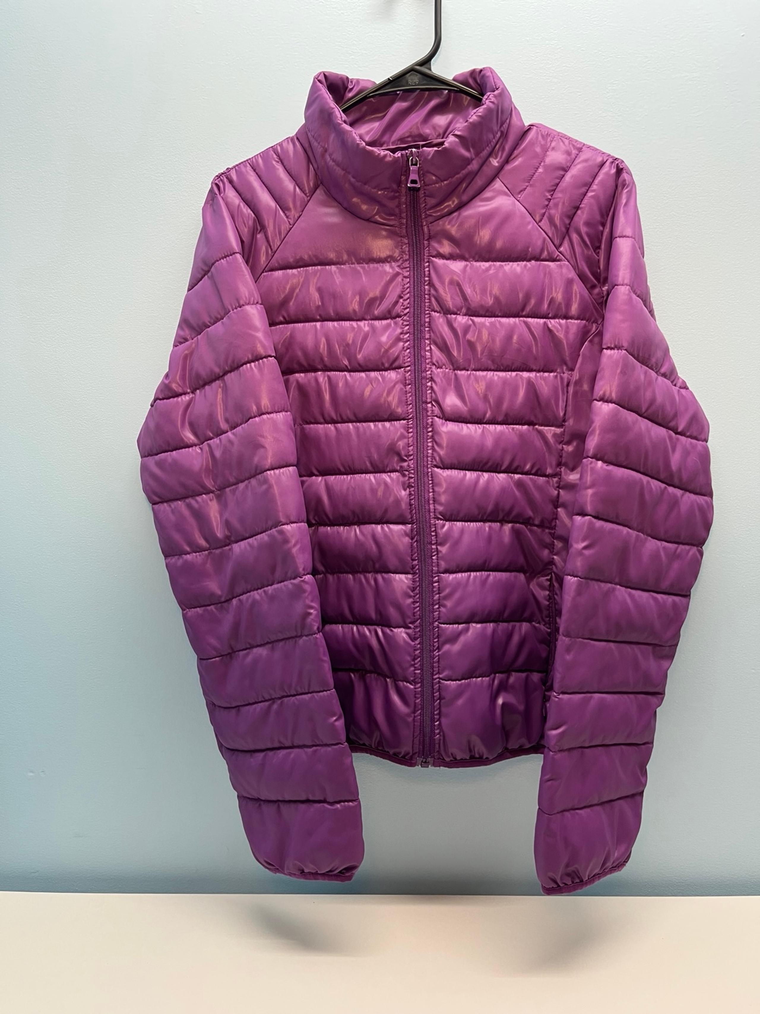 Girls Purple Athletech Full Zip Puffer Winter Jacket Coat Warm XL