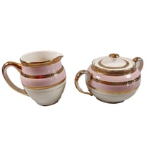 Vintage Sadler Sugar Bowl and Creamer Pitcher Made in Staffordshire, England Tea