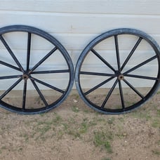 Vintage Pair Of 27 Horse Buggy Or Cart Replacement Wheels