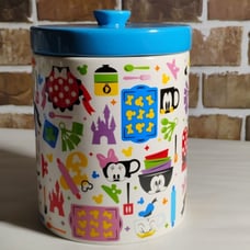 Disney Parks Mickey Mouse Icons Ceramic Cookie Jar Canister