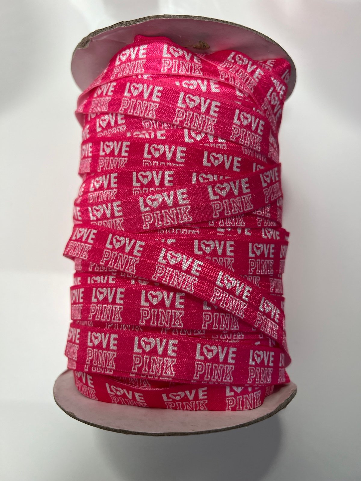 Iove pink elastic ribbon stretchy 40 yards