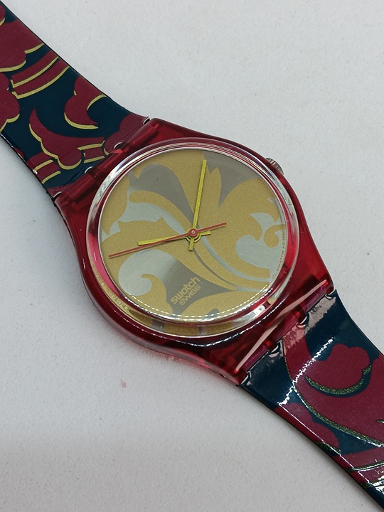 VINTAGE 1990 Swatch GR106 Louis Louis 34mm Swiss Watch STRAP SPLIT