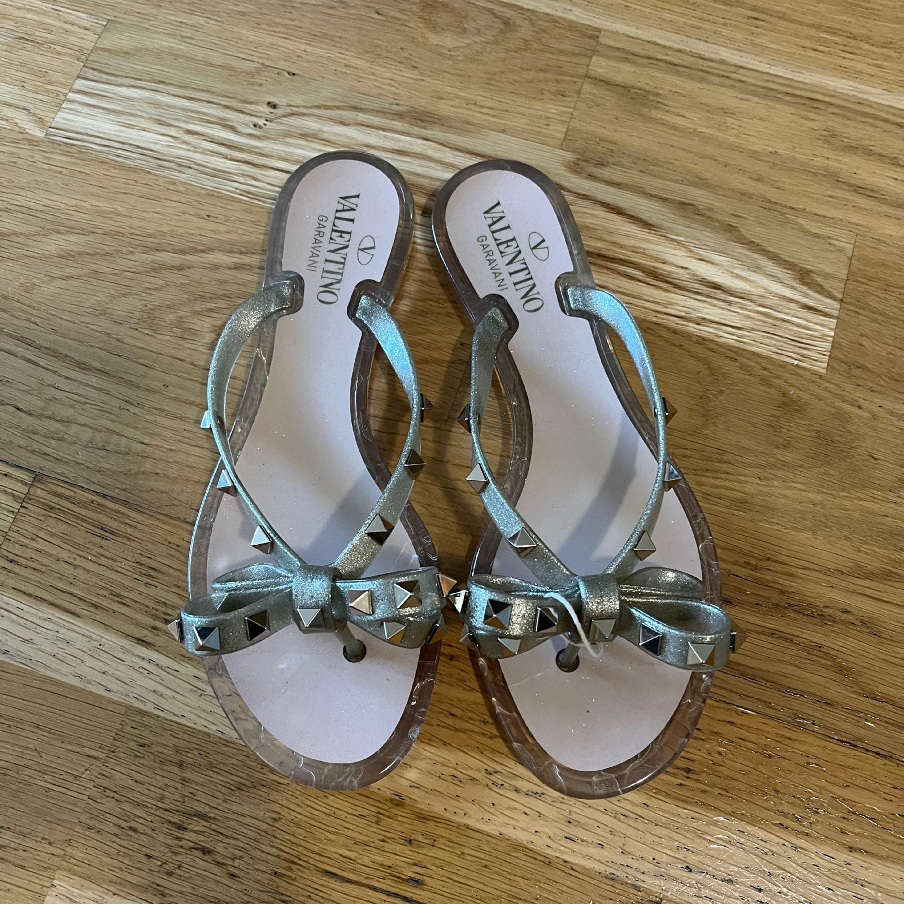 Valentino garavani rockstud glitter pvc sandals Clearance