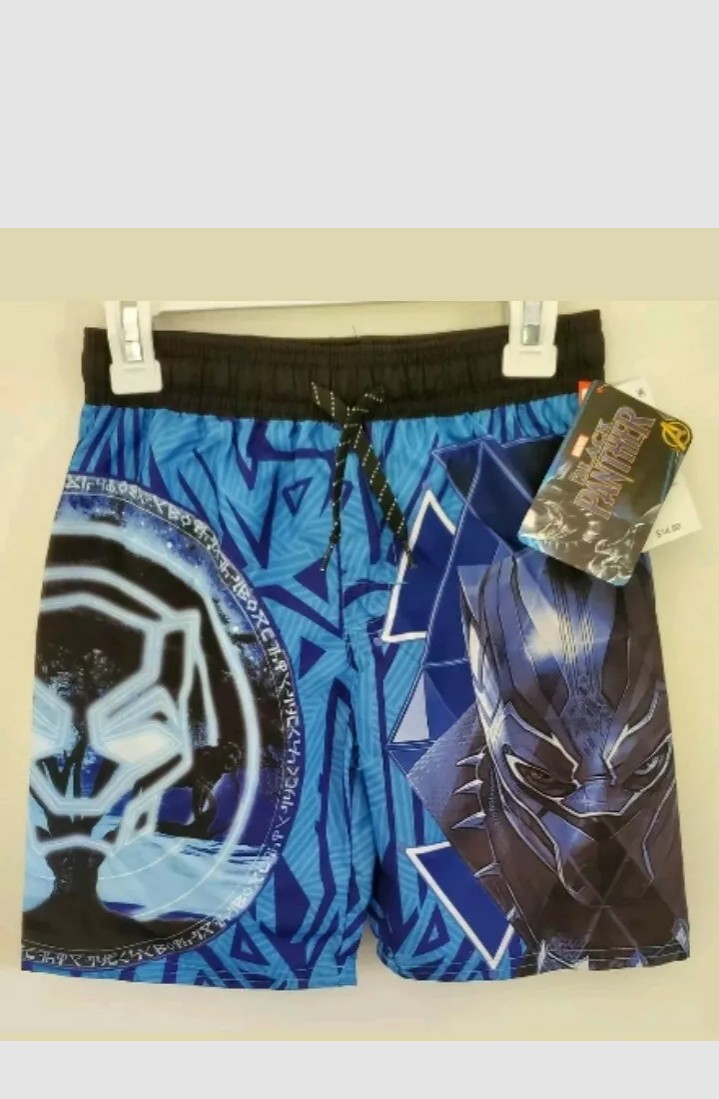 7 pairs of Boys MARVEL BLACK PANTHER swim shorts/trunks size SMALL NEW W TAGS!!