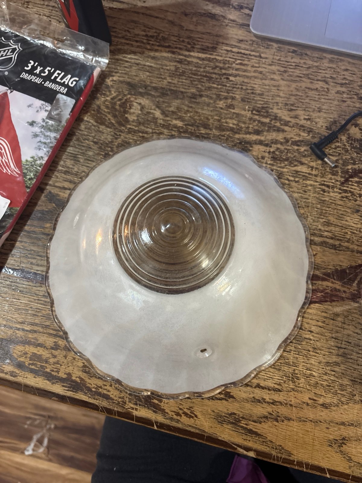 Vintage Glass Ceiling Light Cover / 10.5” Diameter