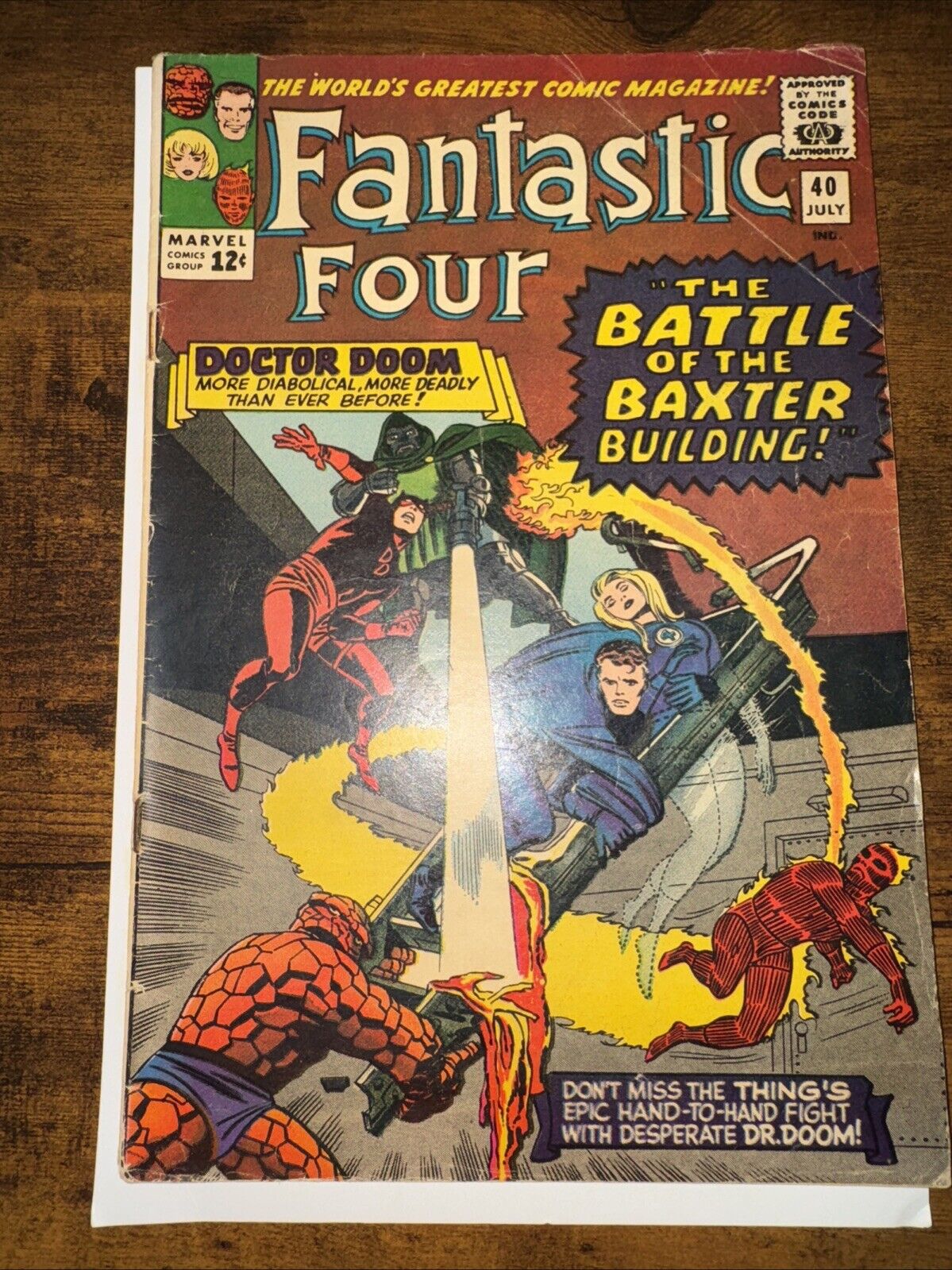 FANTASTIC FOUR 40 DOCTOR DOOM DAREDEVIL LEE KIRBY MARVEL SILVER AGE 1965 BIN