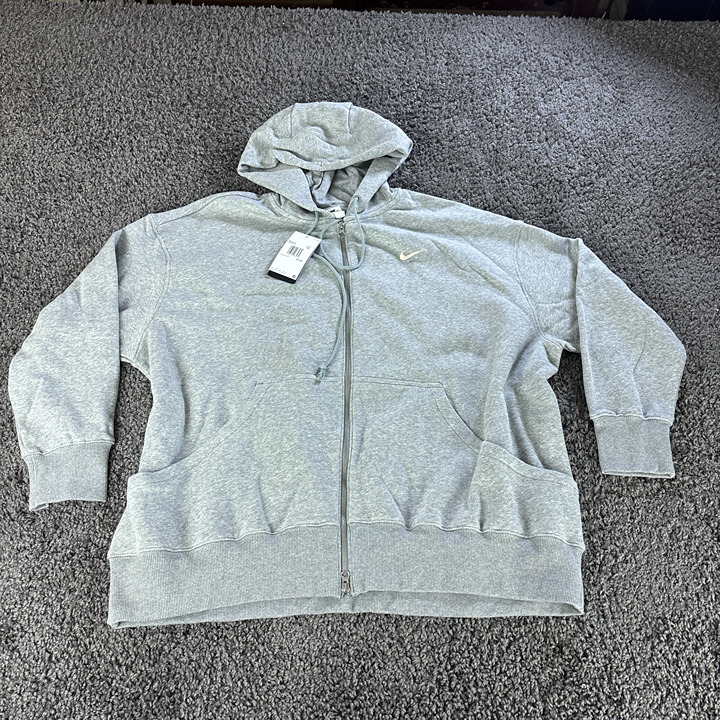 Nike Sportswear Phoenix Fleece Hoodie Womens XXL Gray Full Zip Oversized Fit NWT