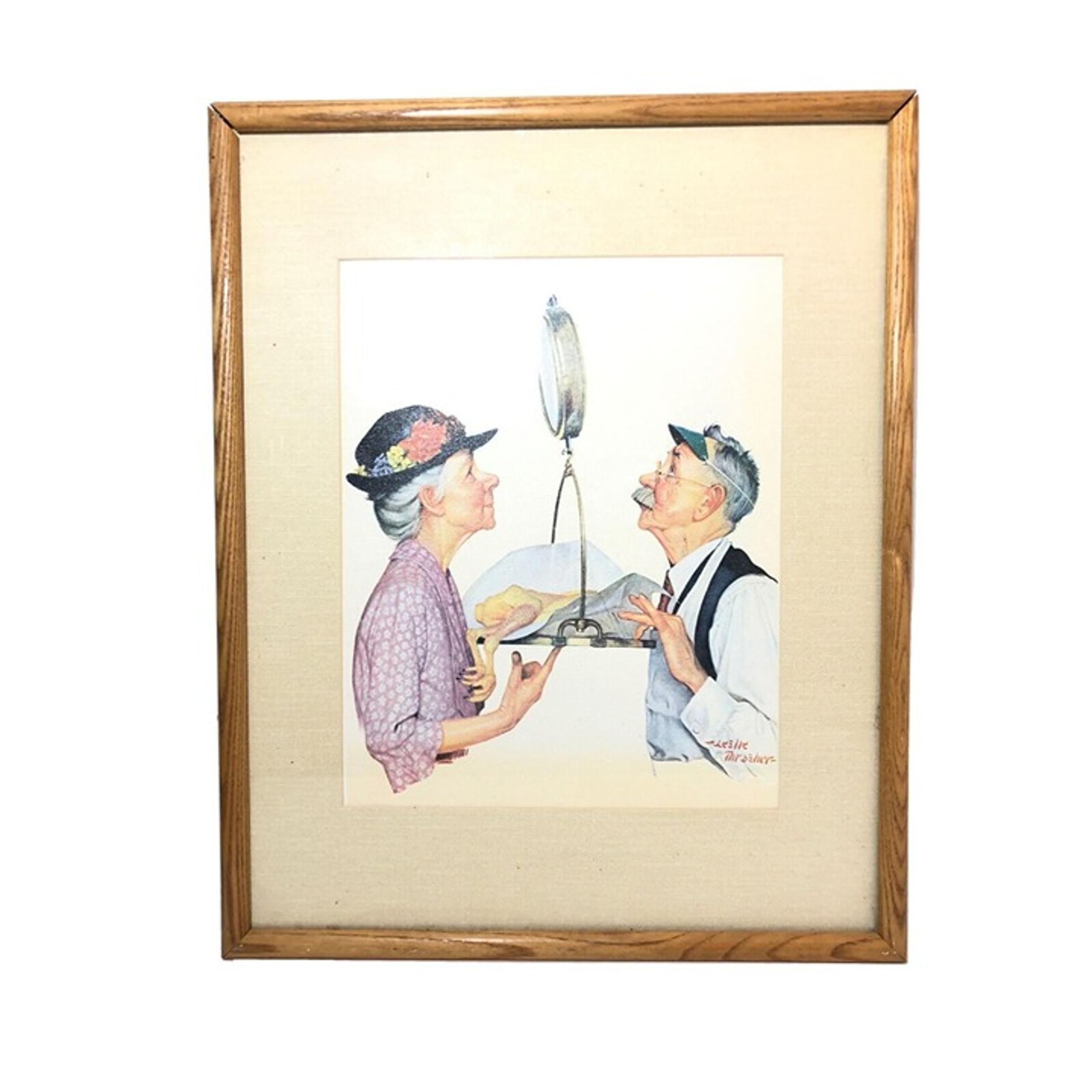 Leslie Thrasher Original 1936 Printing “Weighty Matters” Framed & Matted Litho.