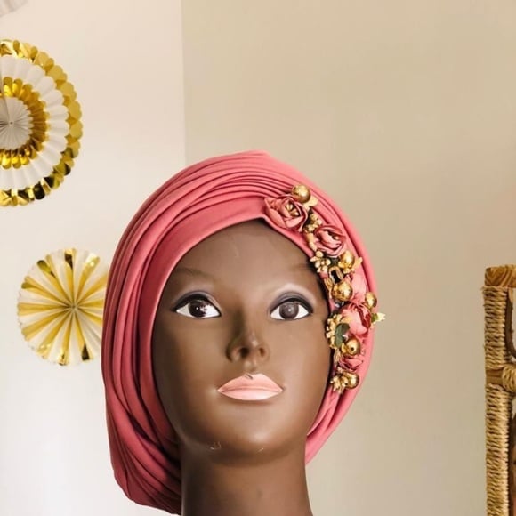 Rose pleated Turban