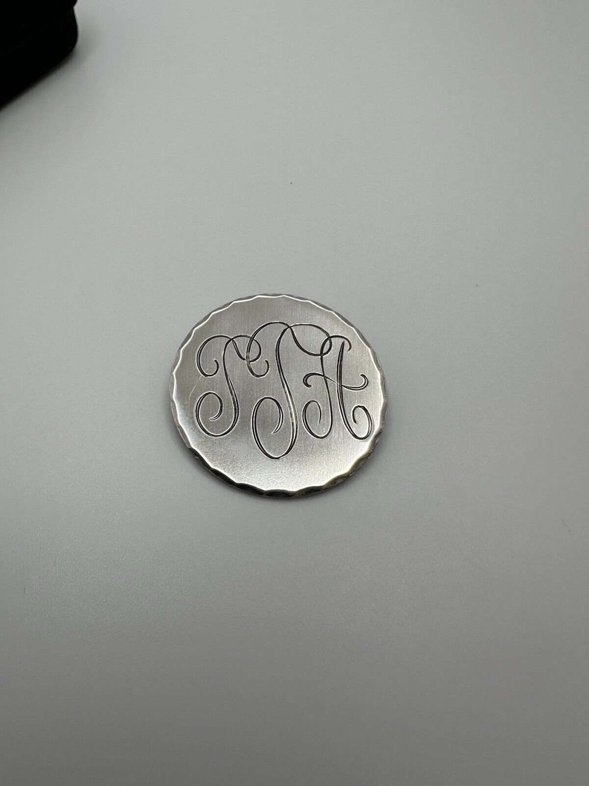 Vintage SSA Sterling Silver Engraved Brooch 3.5cm