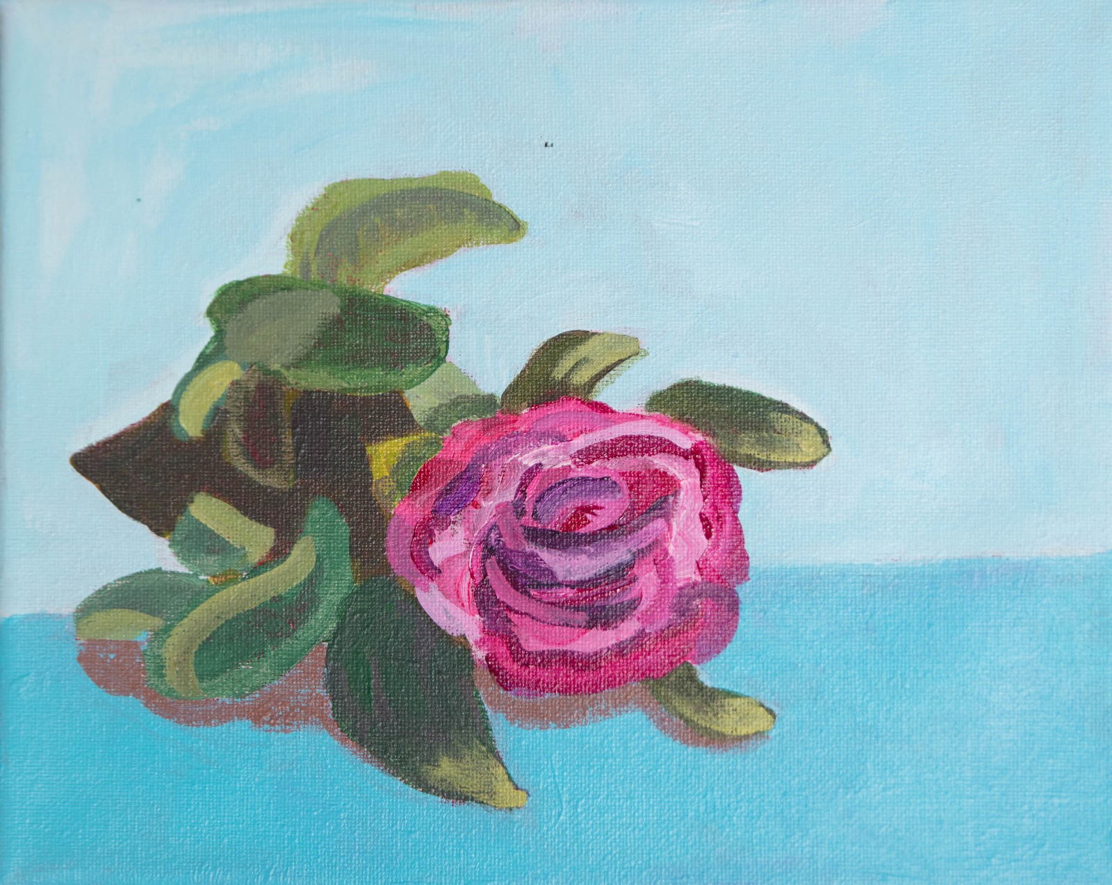 Hand painted flower art on canvas.