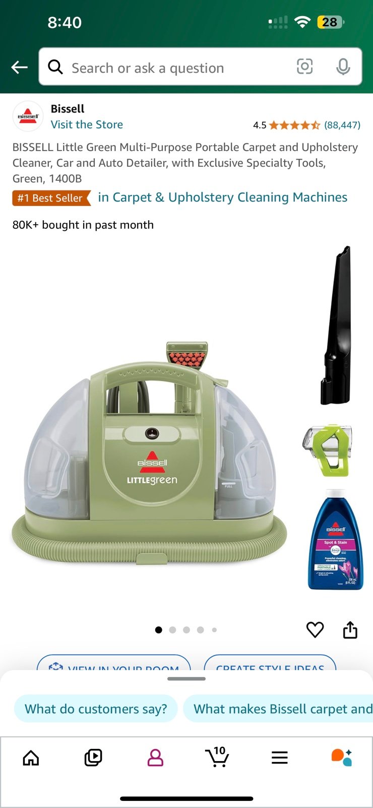 BISSELL Little Green Multi-Purpose Portable Carpet and Upholstery Cleaner