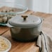 7 Ceramic Casserole Pot | 1.4qt, Matte Gray, Oven, Dishwasher Safe, Made Korea